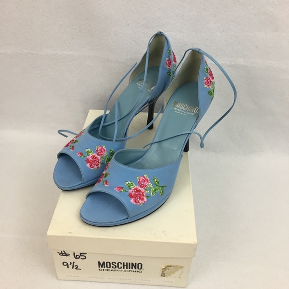 Moschino blue heels sandals size 9.5 - Picture 3 of 8